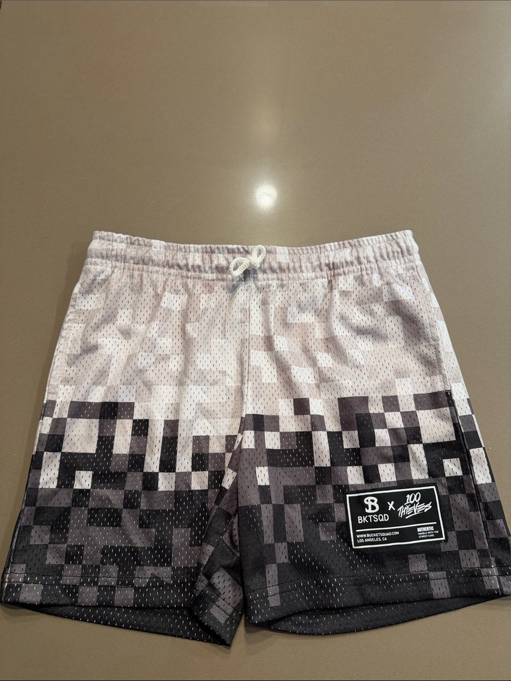 BKTSQD Pixel-Print Men's Basketball Shorts - Black & Gray